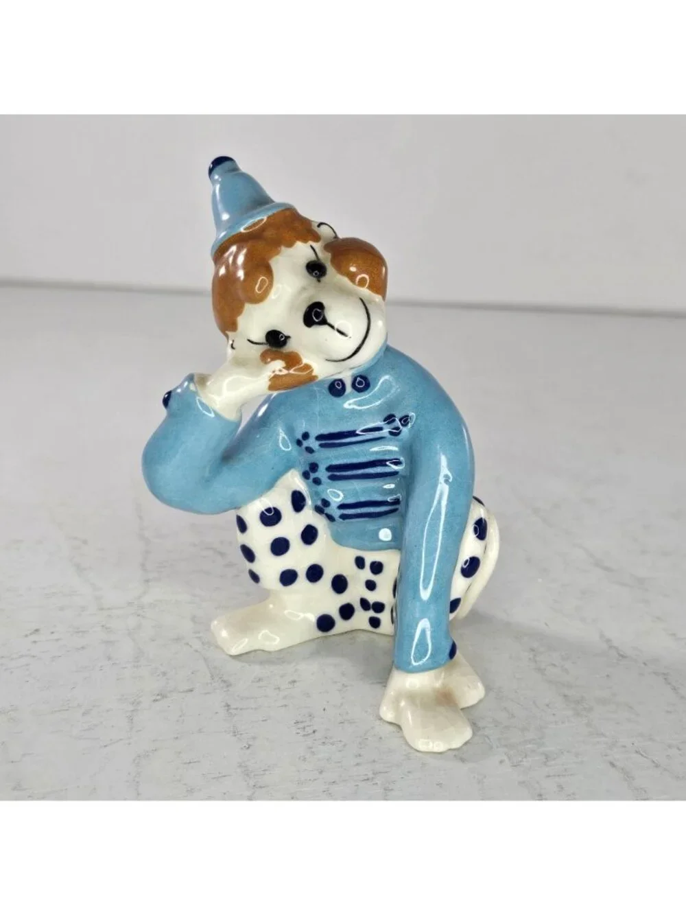 Vintage Kay Finch Circus Monkey Socko Figurine Blue Outfit Hand-Painted